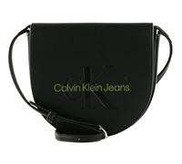 Calvin Klein Jeans Damen Umhängetasche Sculpted Mini Saddle Bag Klein, Schwarz (Black/Dark Juniper), Einheitsgröße