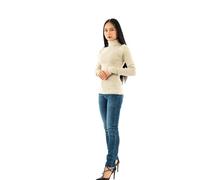 Calvin Klein Jeans Damen WOVEN LABEL ROLL NECK SWEATER J20J224225, Grey (Pelican), XS