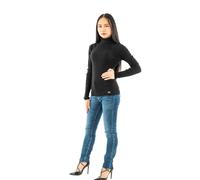 Calvin Klein Damen Pullover Woven Roll Neck Sweater mit Rollkragen, Schwarz (Ck Black), L