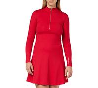 Calvin Klein Jeans Damen Zipper A-Line Rib Dress J20J219865 Fit & Flare Kleider, Rot (Candy Apple), S