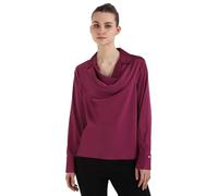 Calvin Klein Jeans Damenbluse mit Langen Ärmeln, Kragen und drapiertem Ausschnitt, Mulberry, X-Groß