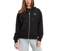 Calvin Klein Monologo French Full Zip Damen Hoodie schwarz - L
