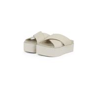 Calvin Klein Jeans "FLATFORM CROSS MG UC", Plateau, Sommerschuh, Schlappen mit Kreuzbandage (82222067-38) creme