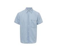 Calvin Klein Jeans Freizeithemd mit Leinen-Anteil Herren Regular Fit Baumwolle hellblau, M