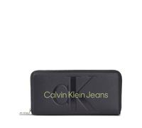 CALVIN KLEIN JEANS Geldbörsen und Geldbörsen für Damen CK CARTERA K60K607634 0GX SCULPTED ZIP BLACK/DARK JUNIPER