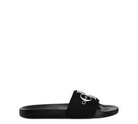 Calvin Klein Jeans Herren Badeschuhe Slide Monogram Co Badelatschen, Schwarz (Black/Bright White), 44