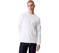 Calvin Klein Jeans Herren Badge Waffle Ls Tee J30j323485 Langarm Strickoberteile, Weiß (Bright White), M