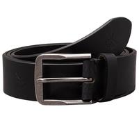 Calvin Klein Jeans Herren Gürtel Classic Flat Leather Belt 35mm aus Leder, Schwarz (Allover Print), 115 cm