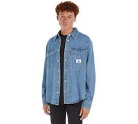Calvin Klein Jeans Herren Jeanshemd Relaxed Linear Denim Shirt Langarm, Blau (Denim Medium), XL
