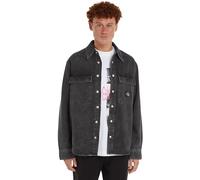 Calvin Klein Jeans Herren Jeanshemd Relaxed Linear Denim Shirt Langarm, Schwarz (Denim Black), S