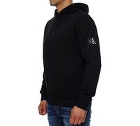 Calvin Klein Jeans Herren Monogram Sleeve Badge Hoodie Hose Not Applicable, Ck Schwarz/Poseidon, XL
