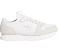 Calvin Klein Jeans Herren Runner Sneaker Sock Laceup Nylon-Leather Sportschuhe, Weiß (Bright White/Eggshell), 42