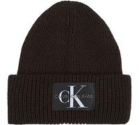 Calvin Klein Jeans Herren Strickmütze Monologo Patch Wintermütze, Braun (Dark Chestnut), Onesize
