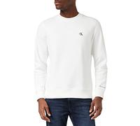 Calvin Klein Jeans Herren Sweatshirt Ck Essential ohne Kapuze, Weiß (Bright White), L