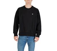 Sweatshirt CALVIN KLEIN JEANS "PRMM TRRY MNGRM CN S", Herren, Gr. M, schwarz, Sweatware, Obermaterial: 86% Baumwolle, 14% Polyester, unifarben, casual, regular fit normal, Rundhals, Langarm eingesetzt