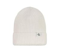Calvin Klein Jeans Kinder Mütze Monogram Rib Beanie Größe S-M Weiß IU0IU00440