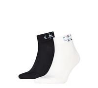 Calvin Klein Jeans Kurzsocken "CKJ MEN QUARTER MONOGRAM" 2 Paar, mit dezenter Logostickerei, komfortable Frotteesohle (15845624-39) weiß, schwarz