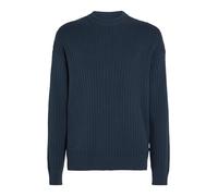 Calvin Klein Jeans - Lässiger Pullover aus gerippter Baumwolle blau - Gr. - M