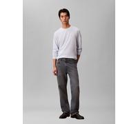 Langarmshirt CALVIN KLEIN JEANS "LS WAFFLE BADGE CREWNK TEE", Herren, Gr. M, plein air, Single Jersey, Obermaterial: 60% Baumwolle, 40% Polyester, klassisch normal, Rundhals, eingesetzt Rippbündchen,
