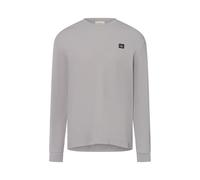 Langarmshirt CALVIN KLEIN JEANS "LS WAFFLE BADGE CREWNK TEE", Herren, Gr. M, formal gray, Single Jersey, Obermaterial: 60% Baumwolle, 40% Polyester, unifarben, casual, regular fit normal, Rundhals, La