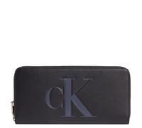 Calvin Klein Jeans Damen Sculpted Zip Around Mono Reisezubehör-Bi-Fold-Brieftasche, Schwarz