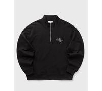 Sweatshirt CALVIN KLEIN JEANS "LS EU 350TERRY MICRO MONOLOGO QT", Herren, Gr. S, schwarz, Sweatware, Obermaterial: 100% Baumwolle, unifarben, lässig geschnitten normal, hoch geschlossener Ausschnitt,