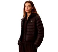 Steppjacke CALVIN KLEIN "ULW SHORT CK PACKABLE PUFFER JAC", Damen, Gr. S, schwarz, Web, Obermaterial: 100% Nylon. Futter: 100% Nylon. Füllung: 100% Polyester, unifarben, taillenbedeckt, Raglanärmel ei