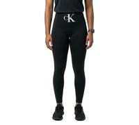 Leggings CALVIN KLEIN JEANS "CKJ WOMEN LEGGING 1P HIGH-WAIST MONOGRAM", Damen, Gr. S, N-Gr, schwarz, Web, Obermaterial: 90% Polyamid, 9% Elasthan, 1% Polyester, klassisch, sehr figurbetont lang, Hosen