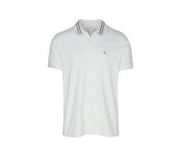 Calvin Klein Herren Poloshirt Monogram Pique Tipped Kurzarm Baumwolle Weiß XL