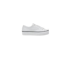 Calvin Klein Jeans Schwarz-Weiß Leder Plattform Sneaker EU40