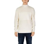 Calvin Klein Jeans Stehkragenpullover aus Rippstrick - Elfenbein L
