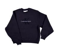 Calvin Klein Jeans Chenille Monologo Crew Damen Sweatshirt pechschwarz - M