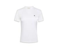 Calvin Klein Damen T-Shirt Kurzarm Archive Jersey Tee mit Rundhalsausschnitt, Weiß (Brilliant White), L