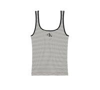 Calvin Klein Jeans Damen-tank-top Mit Rundhalsausschnitt Frau Gestreifter Monolog Scoop Schwarz M