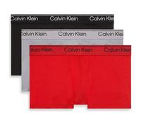 Calvin Klein Jeans X3 Boxershorts Schwarz/Rot Herren Low Rise Trunk, Schwarz , M