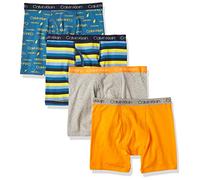Calvin Klein Jungen Boys Underwear 4 Pack Boxer Briefs Value Slip, 4er-Pack - Blau/Orange, M