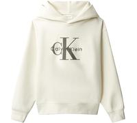 Kapuzensweatshirt CALVIN KLEIN JEANS, Jungen, Gr. 16 (176), weißcap gray, Sweatware, Obermaterial: 80% Baumwolle, 16% Polyester, 4% Elasthan, unifarben, regular fit normal, Rundhals, eingesetzt angese