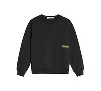 Calvin Klein Jungen Pullover Micro Flock Logo RLXD Sweatshirt 10 Jahre Schwarz