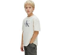 Calvin Klein Jungen Light Monologo Ib0ib02610 S/S T-Shirt, Grey (Whitecap Gray), 4 Jahre