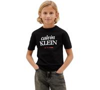 Calvin Klein Jungen T-Shirt Kurzarm Logo aus Baumwolle, Schwarz (Black [Csi] 25Cw1000175Ck), 12 Jahre