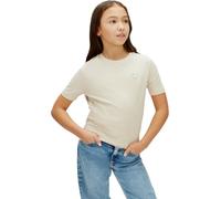 Calvin Klein Kinder Unisex T-Shirt Kurzarm Mono Mini Badge aus Baumwolle, Beige (Oatmeal 13-0401 TCX), 14 Jahre