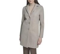 Calvin Klein Klassischer Damenmantel aus Kunstwolle, lange Winterjacke mit Knopfleiste, Haferflocken (Oatmeal), L