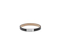 Calvin Klein Kollektion CK EXPOSED für Herren Halskette mit Anhänger aus Edelstahl und Armband aus Schwarzem Leder