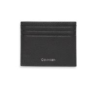 Kartenetui CALVIN KLEIN "FOIL EMBOSS EW CARD CASE", schwarz, Leder, unifarben, klassisch, Kleinlederwaren, Men Geldbeutel, Kreditkartenetui mit Logoschriftzug (53561230-0) schwarz