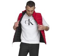 Calvin Klein Leichte isolierte Steppweste für Herren mit Reißverschluss vorne, tiefes rot, L