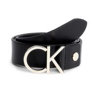 Calvin Klein Logo Gürtel 75 cm Black Leather & Light Gold Buckle