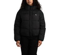 Steppjacke CALVIN KLEIN JEANS "LOGO SHORT HOODED PUFFER" Gr. M (38), schwarz (ck black) Damen Jacken (57116817-M) ck black