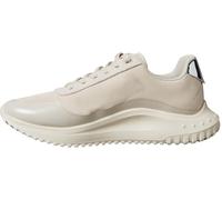 Sneaker CALVIN KLEIN JEANS "EVA RUNNER LACE UP MAT MIX", Damen, Gr. 39, beige, Lederimitat, Textil, unifarben mit Farbeinsatz, Schuhe Sneaker, Halbschuh, Freizeitschuh, Schnürschuh mit leichter Profil