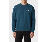 Sweatshirt CALVIN KLEIN JEANS "400GSM TRRY BDG CRWN", Herren, Gr. S, navy teal, Sweatware, Obermaterial: 100% Baumwolle, klassisch normal, Rundhals, Bündchen, Sweatshirts Sweatshirt, Mit Rundhalsaussc
