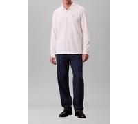 Langarm-Poloshirt CALVIN KLEIN JEANS, Herren, Gr. M, weiß greige, Piqué, Obermaterial: 100% Baumwolle, regular fit normal, Rundhals, eingesetzt angesetztes Bündchen, Shirts, Regular fit mit Rundhalsau